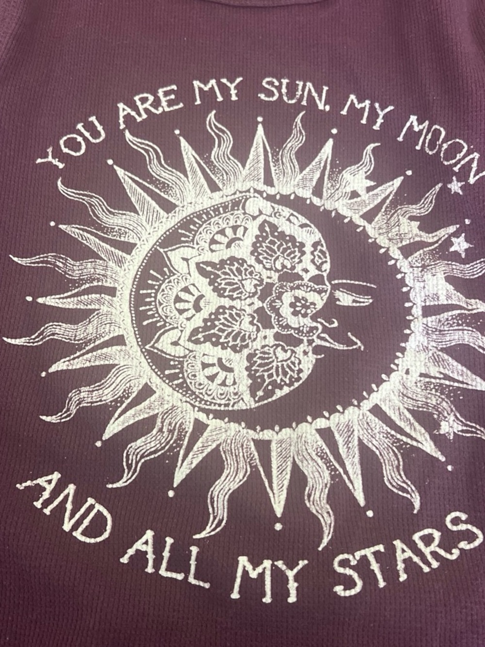 Women's Graphic Sun & Moon Tee - Plum